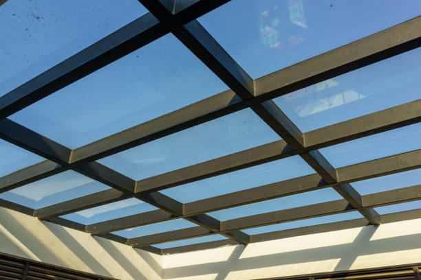 istock A modern roof structure built with steel and glass 2080642595