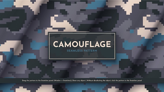 Seamless Camouflage Pattern. War Illustration. Traditional Military Texture. Army Modern Background. Vector eps 10