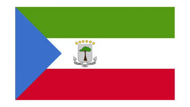 Vector illustration of EQUATORIAL GUINEA Flag with Original color