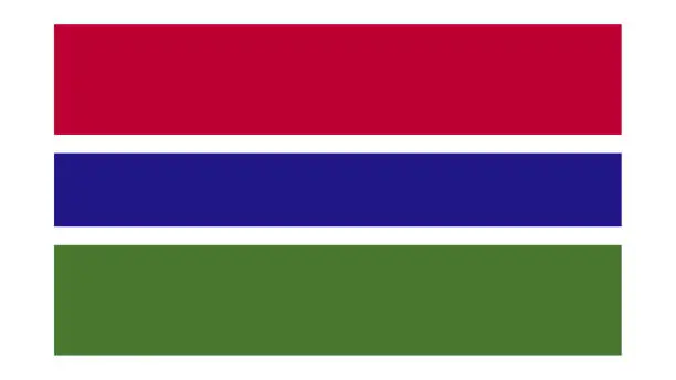 Vector illustration of GAMBIA Flag with Original color