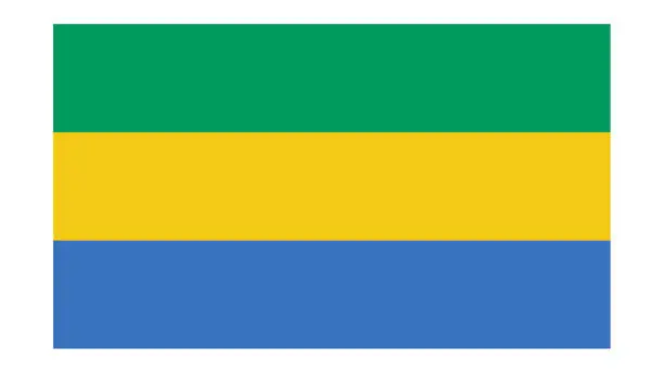 Vector illustration of GABON Flag with Original color