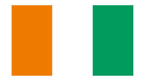 Vector illustration of IVORY COAST Flag with Original color