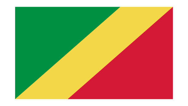 kongo flagge mit originalfarbe - pointe noire stock-grafiken, -clipart, -cartoons und -symbole