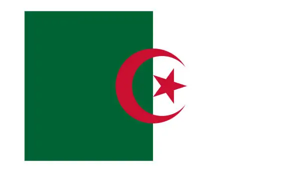 Vector illustration of ALGERIA Flag with Original color