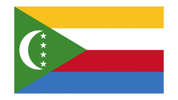 Vector illustration of COMOROS Flag with Original color