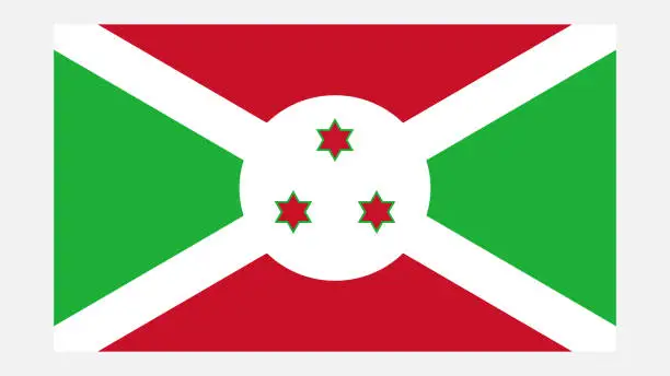 Vector illustration of BURUNDI Flag with Original color