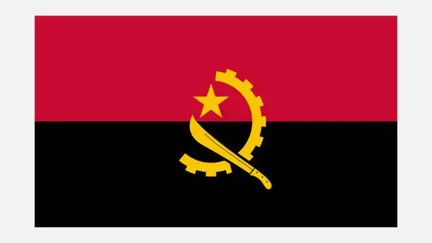 Vector illustration of ANGOLA Flag with Original color