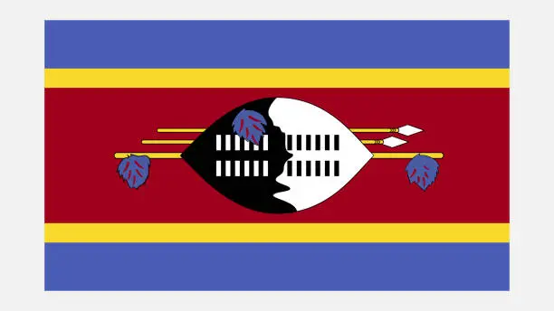 Vector illustration of SWAZILAND Flag with Original color