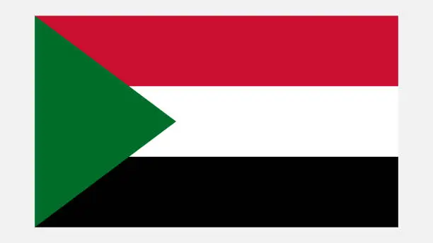 Vector illustration of SUDAN Flag with Original color
