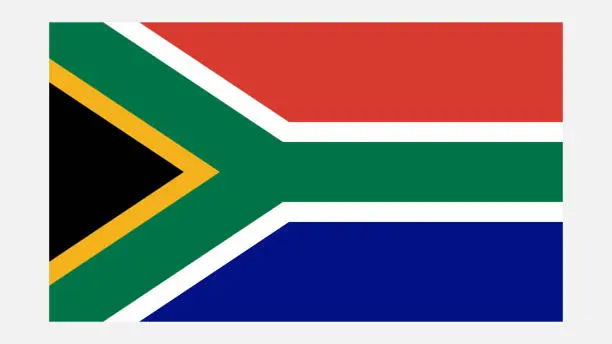 Vector illustration of SOUTH AFRICA Flag with Original color