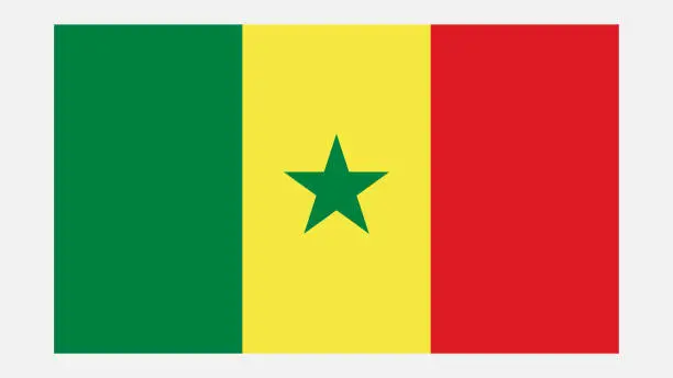 Vector illustration of SENEGAL Flag with Original color