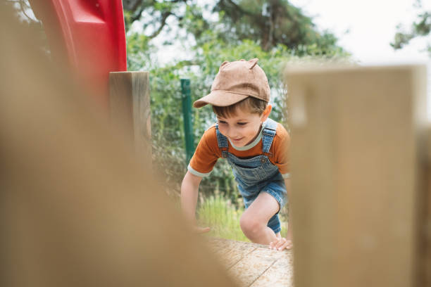 istock Little boy at a playground in summer park 2080661554