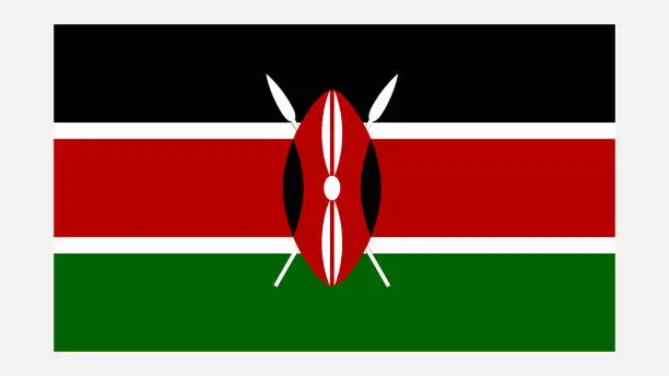 Vector illustration of KENYA Flag with Original color