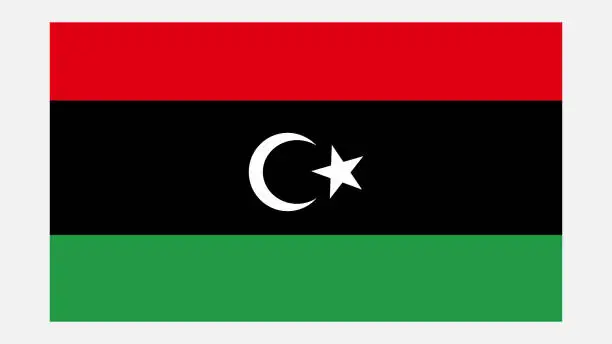 Vector illustration of LIBYA Flag with Original color