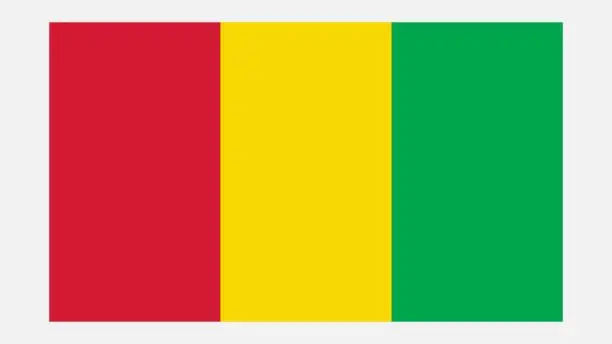 Vector illustration of GUINEA Flag with Original color
