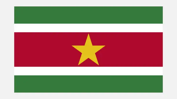 Vector illustration of SURINAME Flag with Original color
