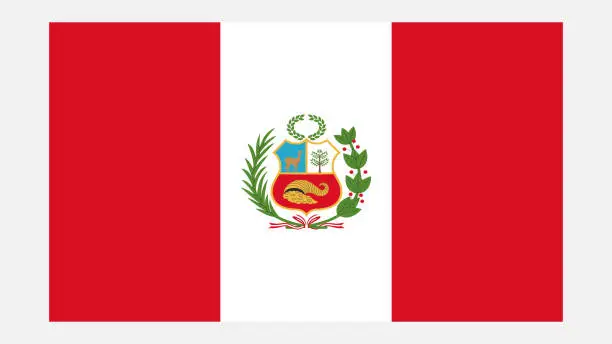 Vector illustration of Peru Flag with Original color