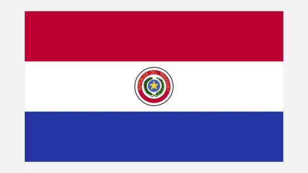 Vector illustration of PARAGUAY Flag with Original color