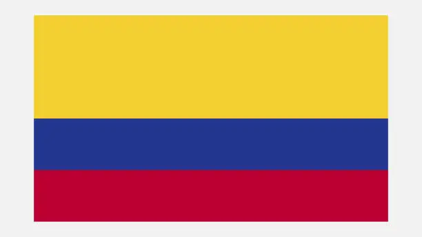 Vector illustration of COLOMBIA Flag with Original color