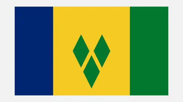 Vector illustration of SAINT VINCENT Flag with Original color