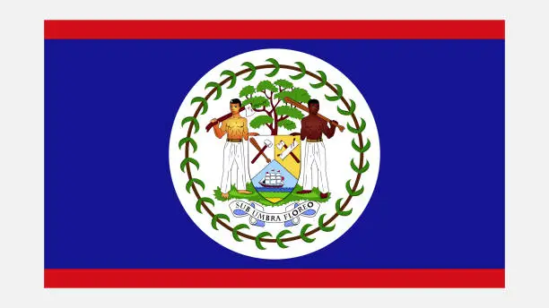 Vector illustration of BELIZE Flag with Original color