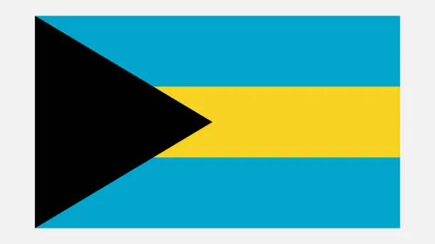 Vector illustration of BAHAMAS Flag with Original color