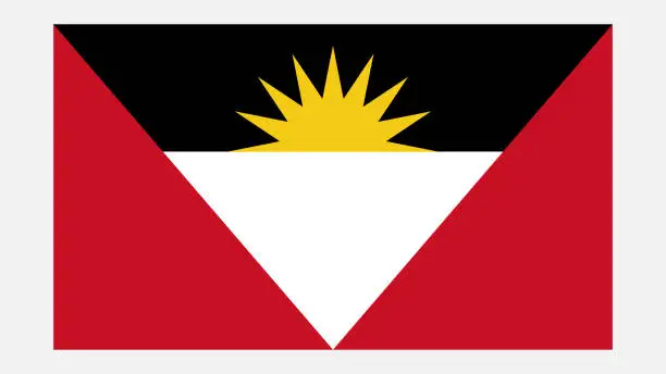 Vector illustration of ANTIGUA AND BARBUDA Flag with Original color