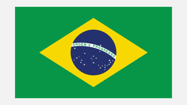 флаг бразилии с оригинальным цветом - minas gerais state flag brazilian flag brazil stock illustrations