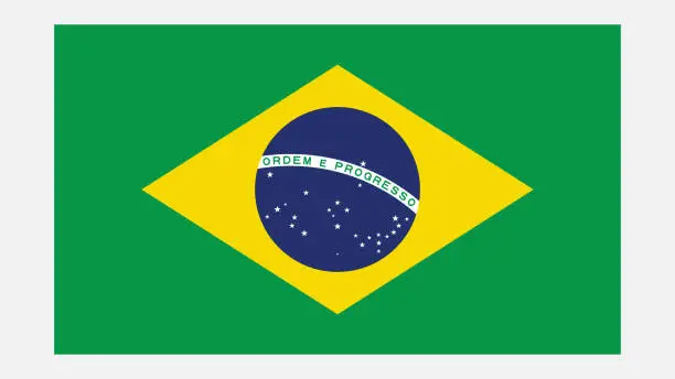 Vector illustration of BRAZIL Flag with Original color