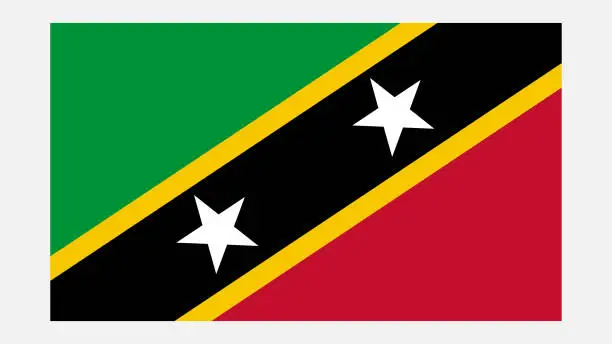 Vector illustration of SAINT KITTS Flag with Original color