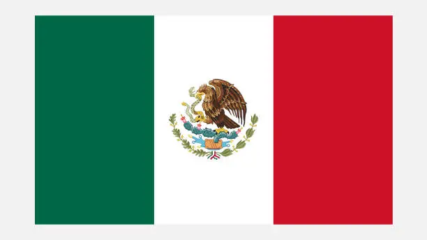 Vector illustration of MEXICO Flag with Original color