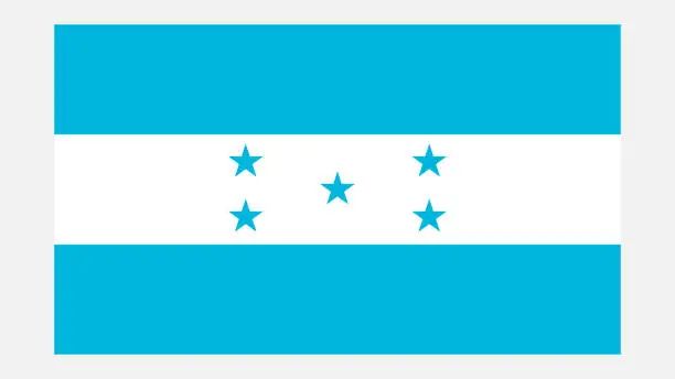 Vector illustration of HONDURAS Flag with Original color