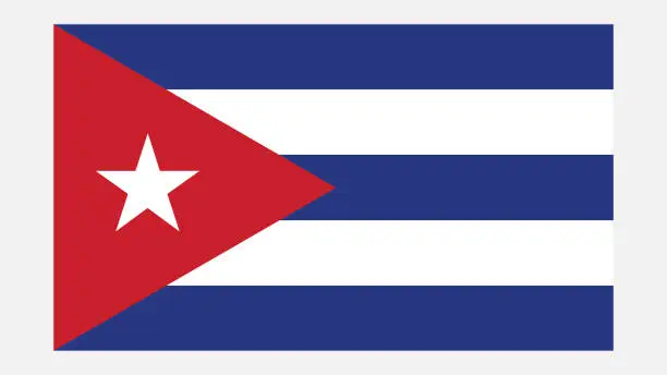 Vector illustration of CUBA Flag with Original color
