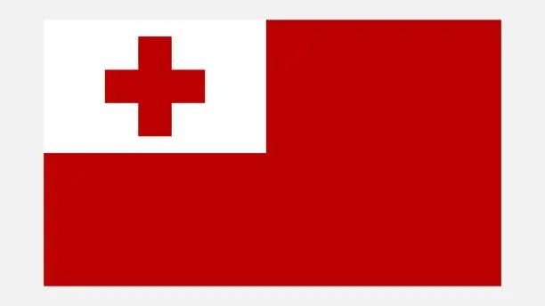 Vector illustration of TONGA Flag with Original color