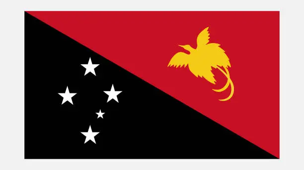 Vector illustration of PAPUA NEW GUINEA Flag with Original color