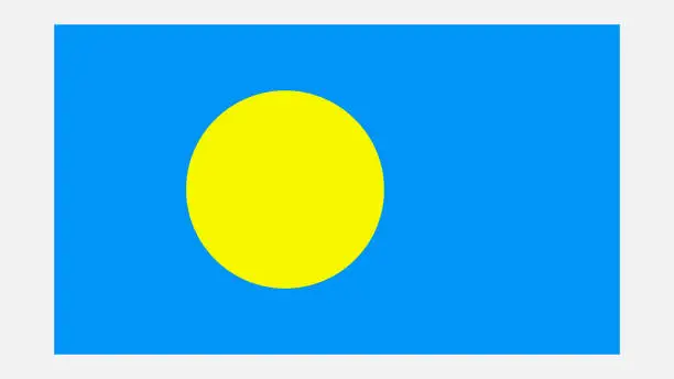 Vector illustration of PALAU Flag with Original color