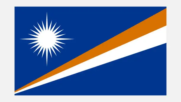 Vector illustration of MARSHALL ISLANDS Flag with Original color