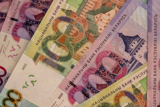 istock one hundred and two hundred ruble bills in Belarus 2080733252