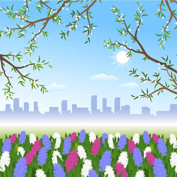 Vector illustration of Spring landscape