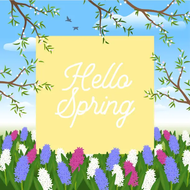 Vector illustration of Spring template