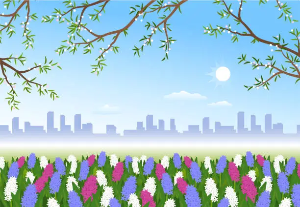 Vector illustration of Spring landscape