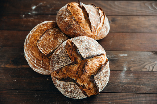 Freshly baked Homemade Artisan Sourdough Whole Wheat Bread