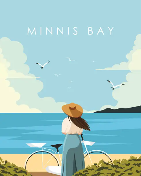 Vector illustration of Minnis Bay travel poster