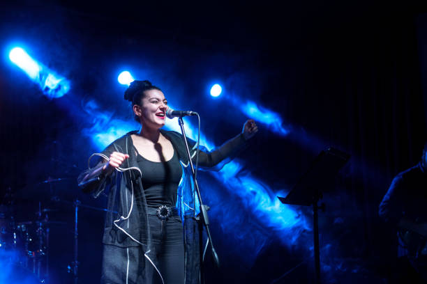 Live concert of a music band on stage.