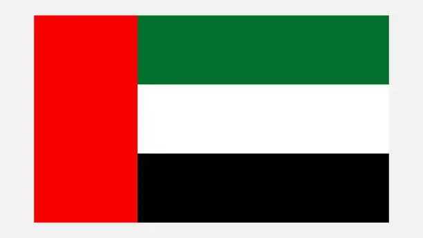 Vector illustration of UAE Flag with Original color