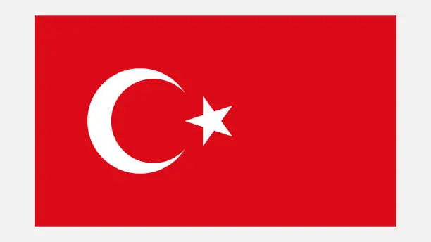 Vector illustration of TURKYIE Flag with Original color