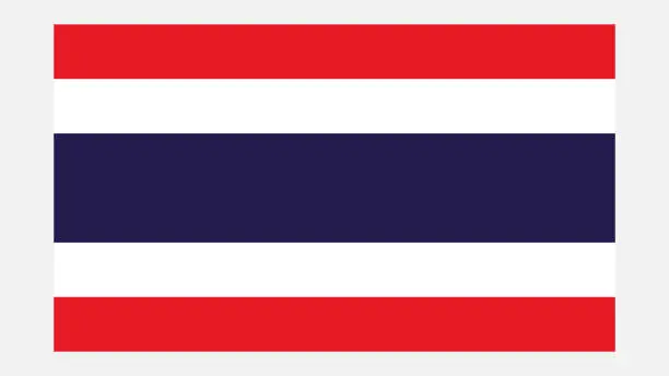 Vector illustration of THAILAND Flag with Original color