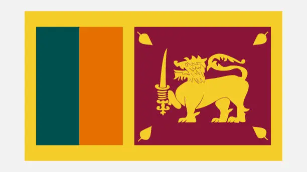 Vector illustration of SRI LANKA Flag with Original color