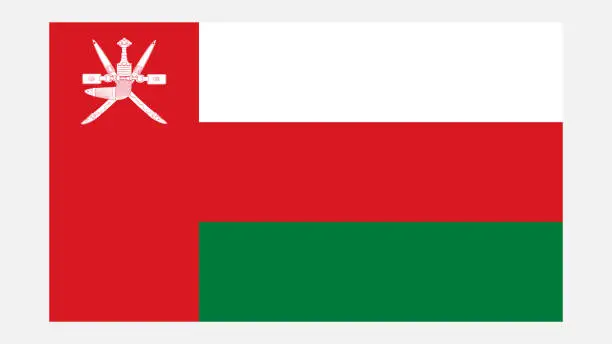 Vector illustration of OMAN Flag with Original color