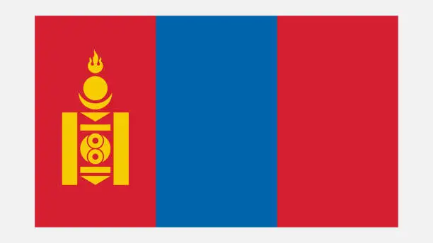 Vector illustration of MONGOLIA Flag with Original color